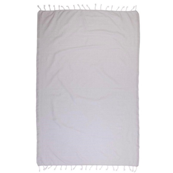 100% Cotton Turkish artisanal pestemal towel in gray - Picture 1 of 3